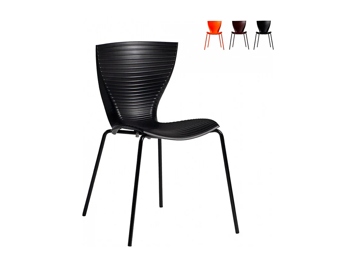 Slide Gloria sillas de diseño moderno para cocina bar restaurante y jardín - Negro