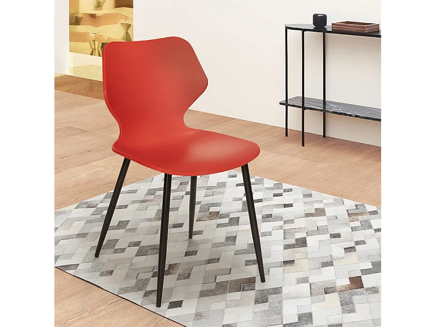 Stuhl in modernem Design Polypropylen Metall Esszimmer Restaurant Ladysmith - Rot