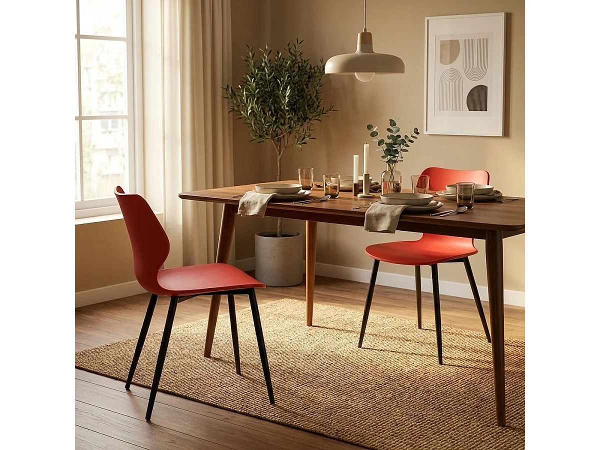 Stuhl in modernem Design Polypropylen Metall Esszimmer Restaurant Ladysmith - Rot