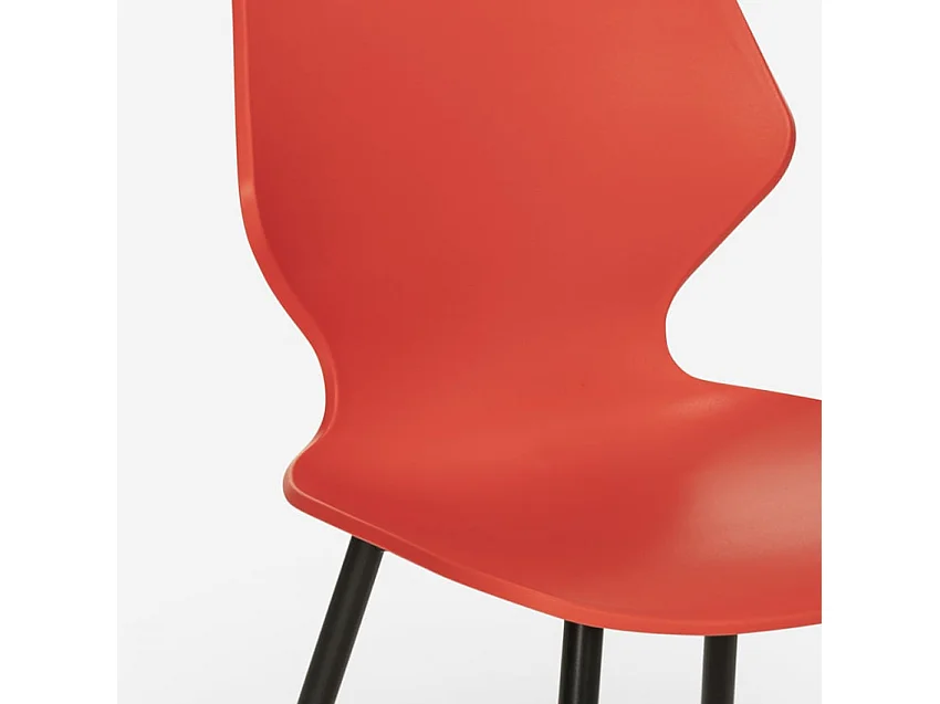 Stuhl in modernem Design Polypropylen Metall Esszimmer Restaurant Ladysmith - Rot