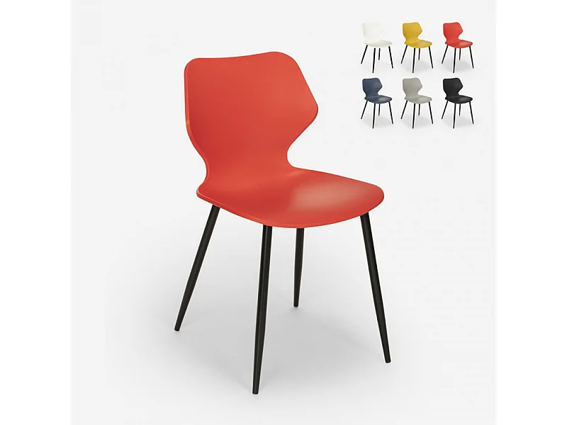 Stuhl in modernem Design Polypropylen Metall Esszimmer Restaurant Ladysmith - Rot
