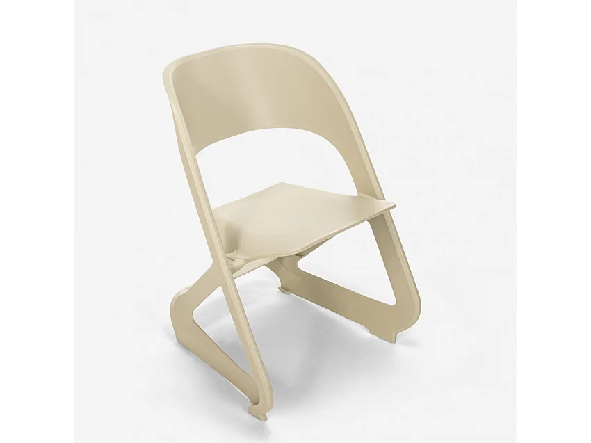 Sedia in plastica design moderno impilabile per bar feste ed eventi pubblici Nest - Beige