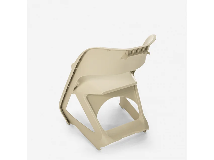 Sedia in plastica design moderno impilabile per bar feste ed eventi pubblici Nest - Beige