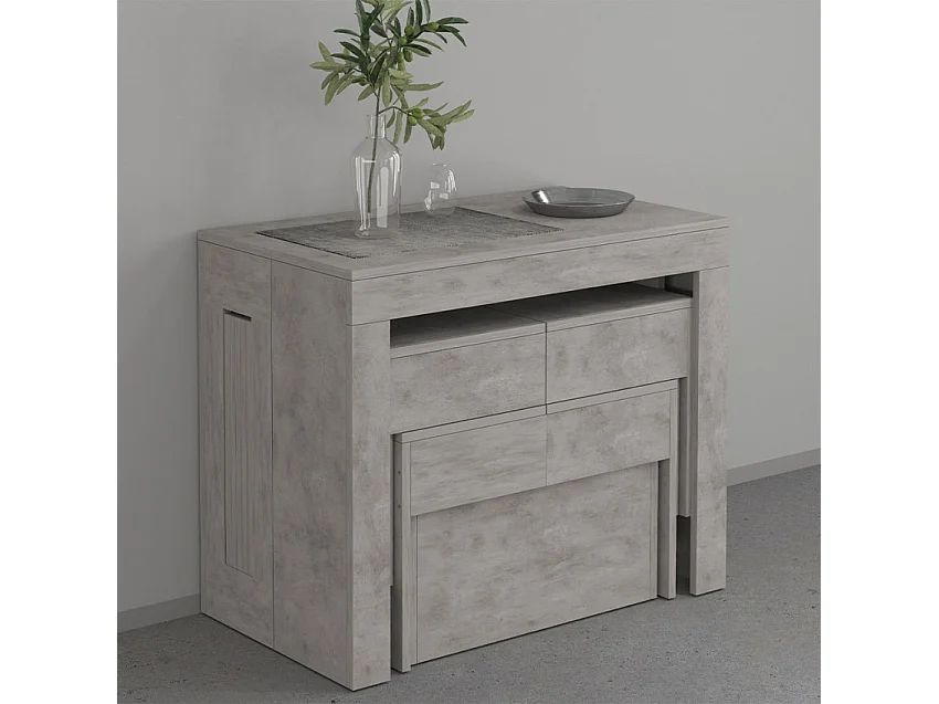 Juego de 2 bancos extensibles 66 - 290 cm para mesa de comedor Pratika A + B - Gris