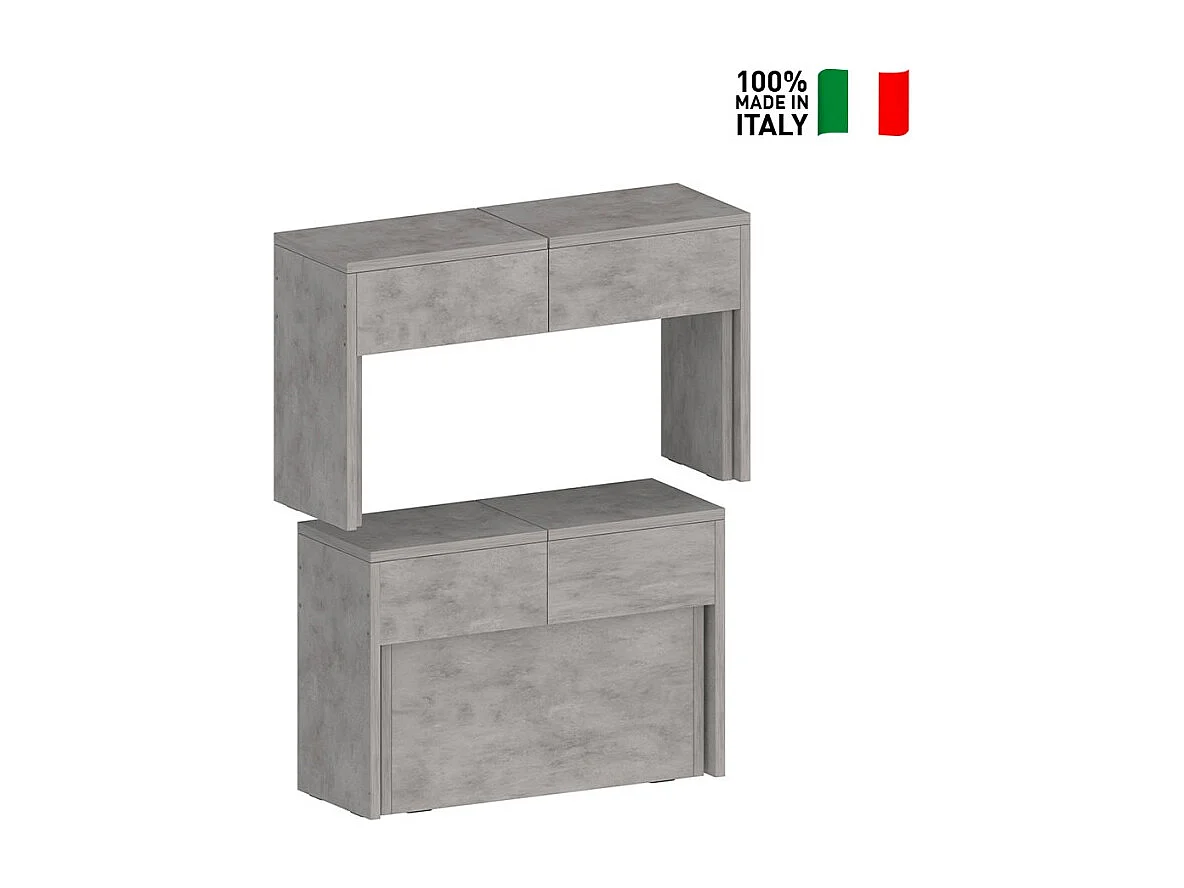 Juego de 2 bancos extensibles 66 - 290 cm para mesa de comedor Pratika A + B - Gris