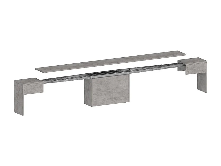 Juego de 2 bancos extensibles 66 - 290 cm para mesa de comedor Pratika A + B - Gris