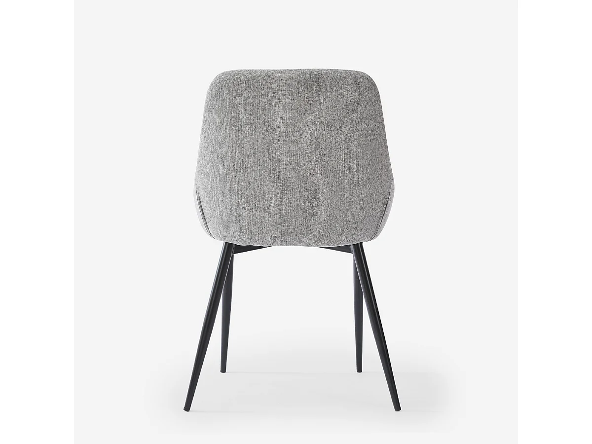 Silla moderna de cocina de tela con patas de metal color negro Piros - Gris