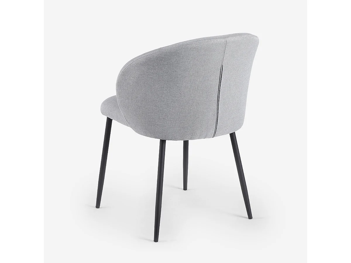 Moderner Esszimmer- und Küchenstuhl aus Designstoff Kadim - Grau