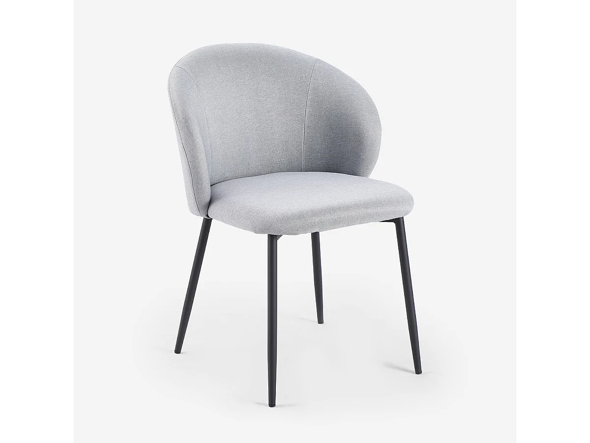 Moderner Esszimmer- und Küchenstuhl aus Designstoff Kadim - Grau