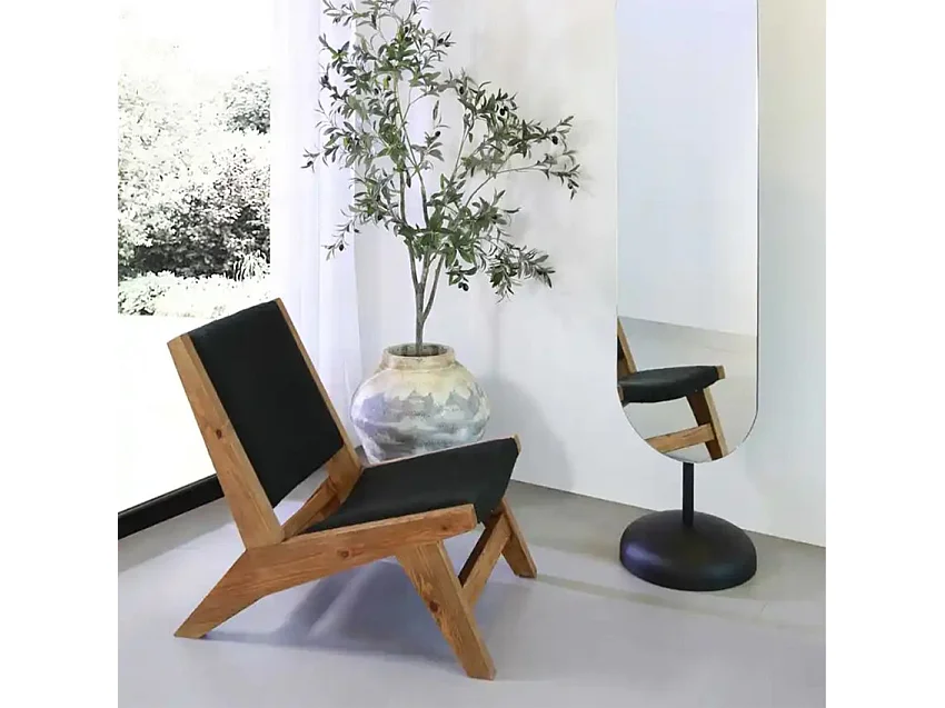 Holz Stoff Schwarz Sitzmöbel Schlafzimmer Familienzimmer Marlon