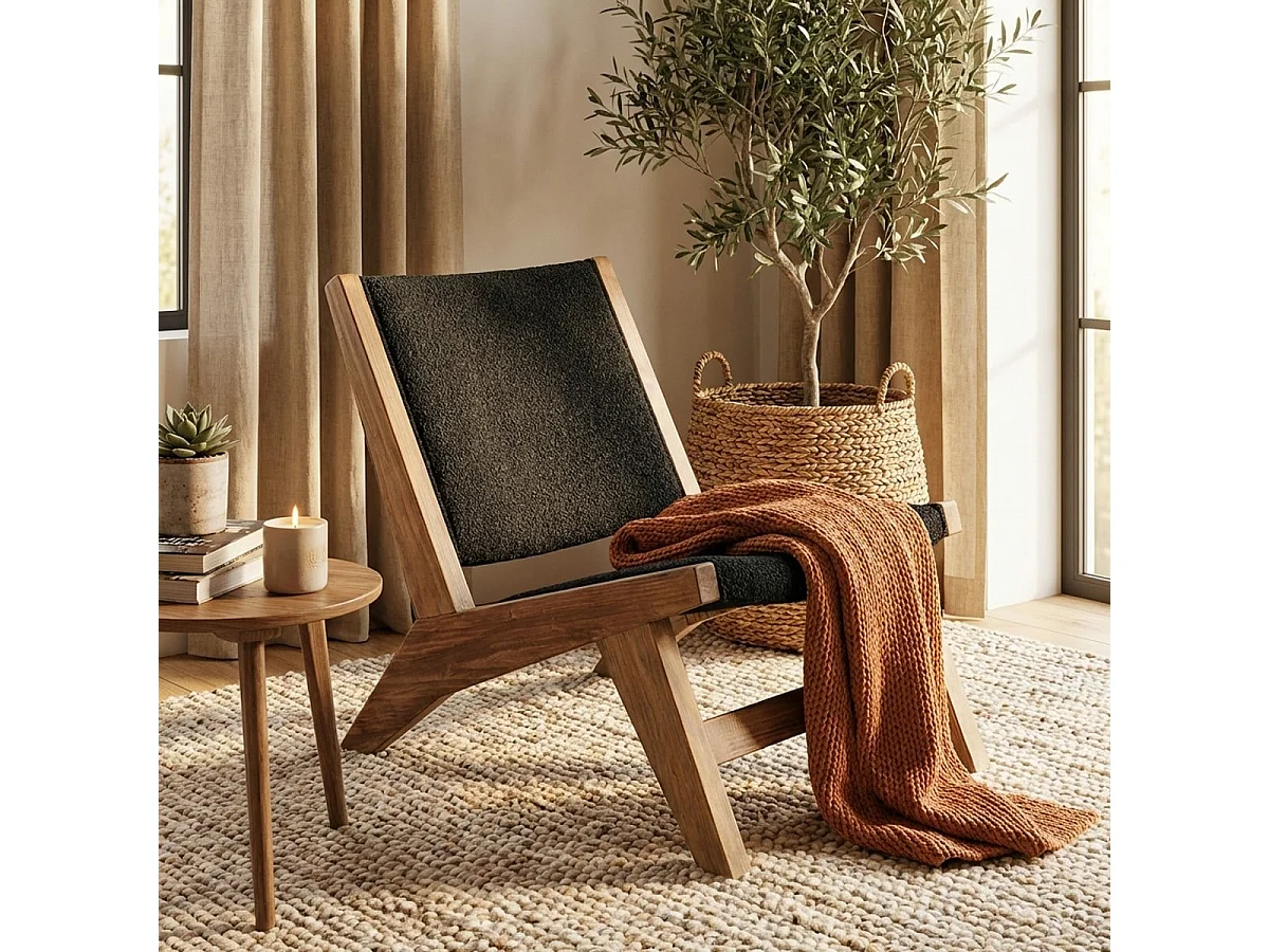 Holz Stoff Schwarz Sitzmöbel Schlafzimmer Familienzimmer Marlon