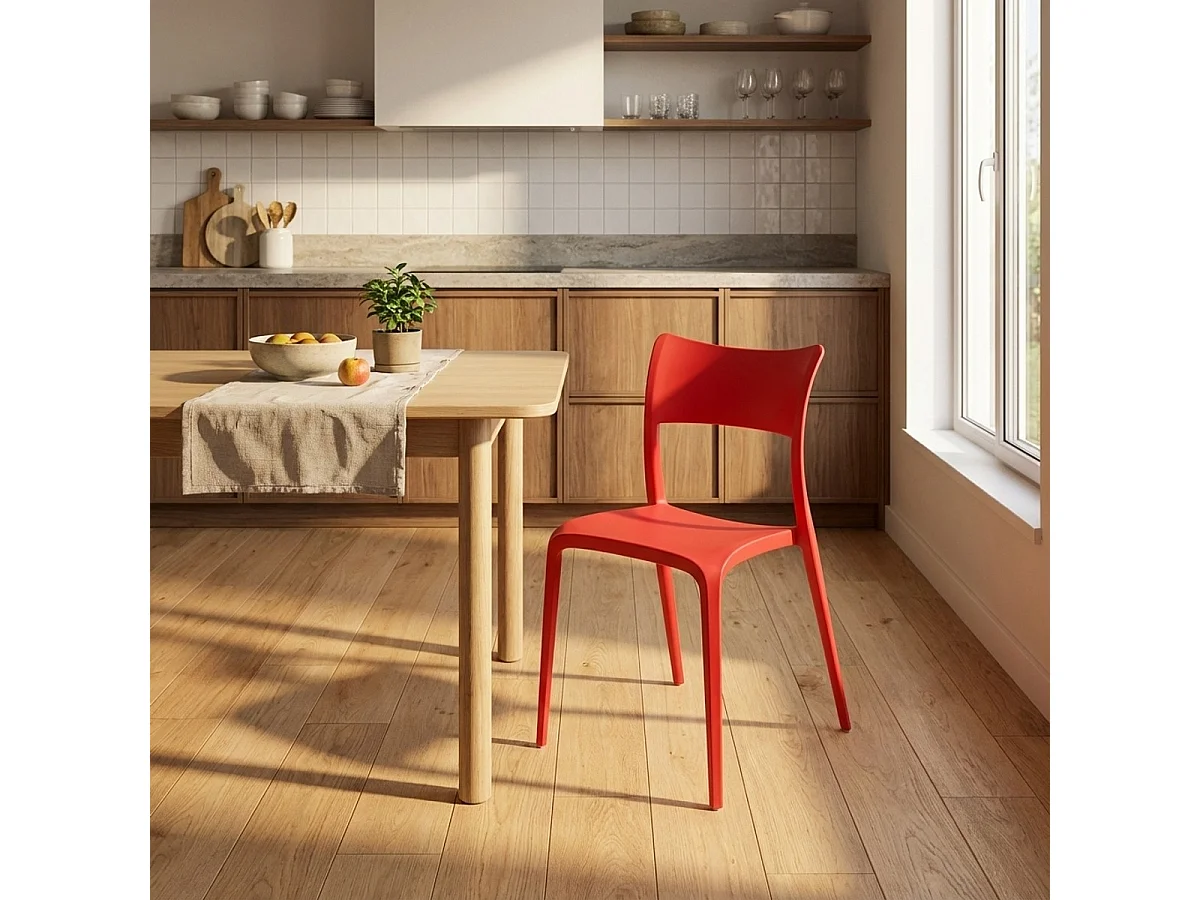 Stühle aus Polypropylen für Küche Bar Restaurant und Garten Parisienne - Rot