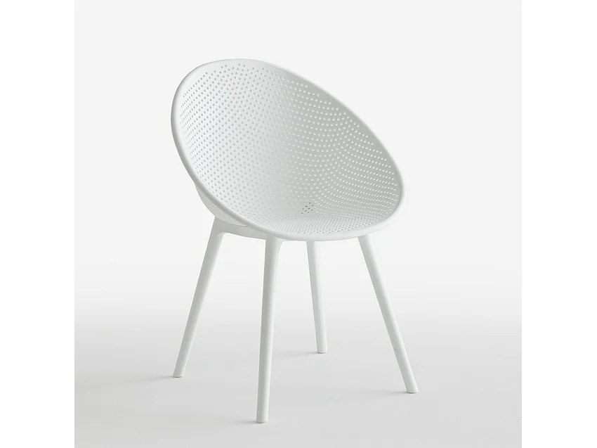 Sedia moderna per cucina sala da pranzo bar esterno giardino Arielle - Bianco