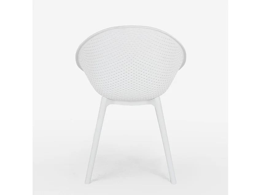 Sedia moderna per cucina sala da pranzo bar esterno giardino Arielle - Bianco