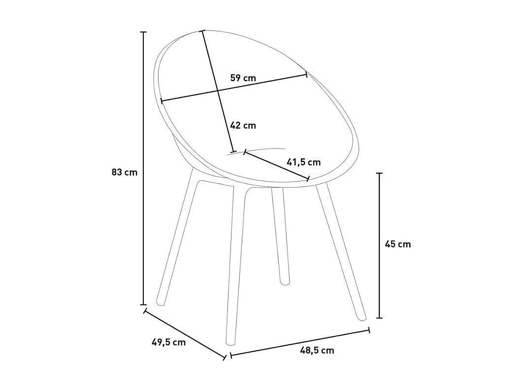 Sedia moderna per cucina sala da pranzo bar esterno giardino Arielle - Bianco