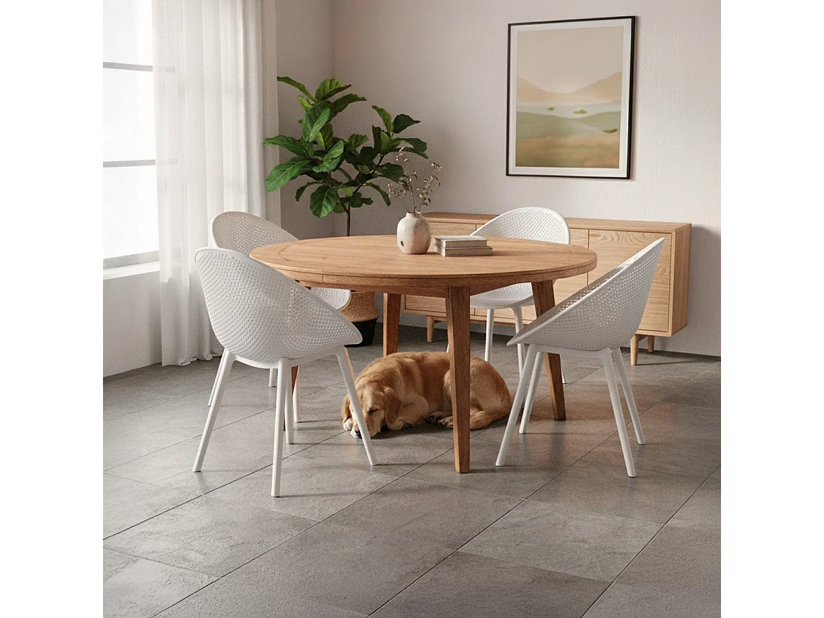 Moderner Stuhl für Esszimmer der Garten, Küche, Außenbereich Arielle - Weiß