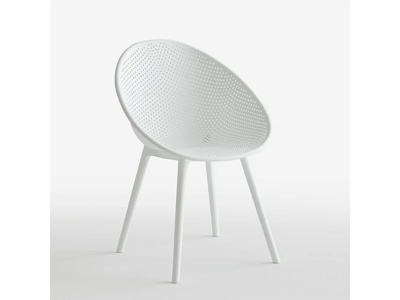 Sedia moderna per cucina sala da pranzo bar esterno giardino Arielle - Bianco