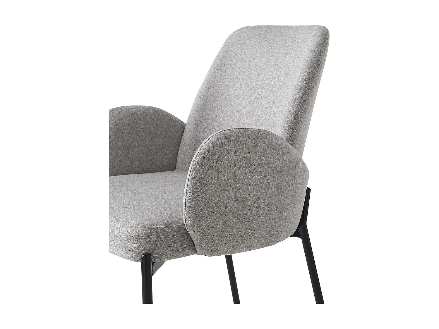 2 x Küchenstühle modern gepolstert aus Stoff mit Armlehnen Antea - Grau