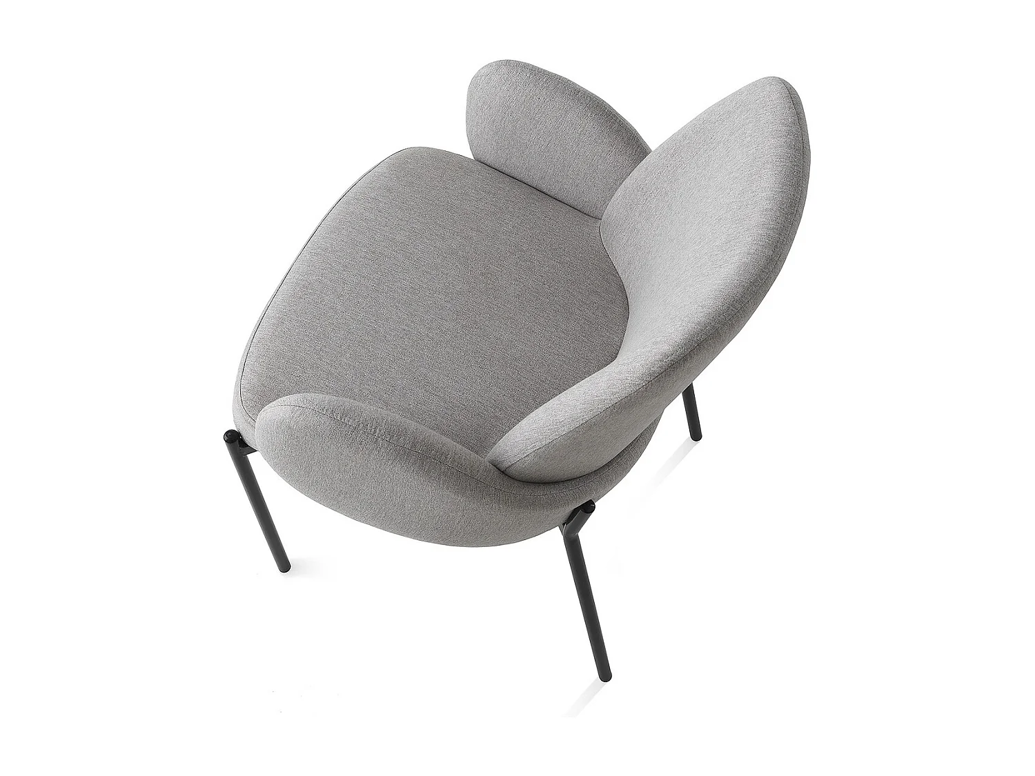 2 x Küchenstühle modern gepolstert aus Stoff mit Armlehnen Antea - Grau