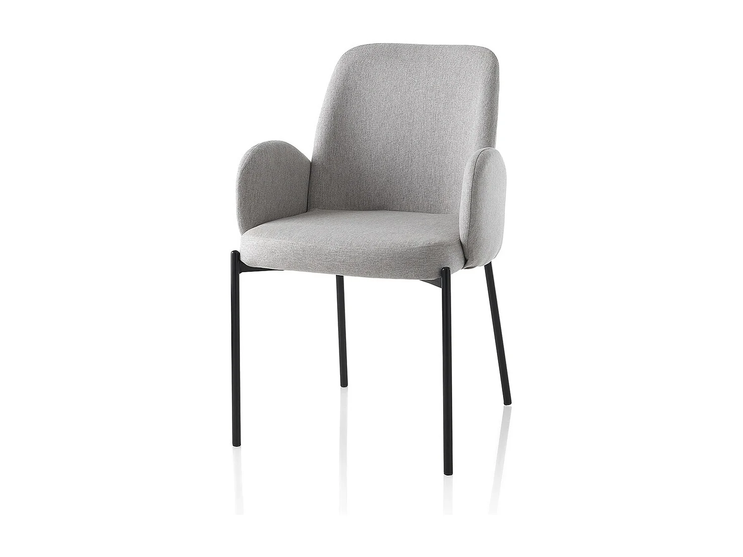 2 x Küchenstühle modern gepolstert aus Stoff mit Armlehnen Antea - Grau