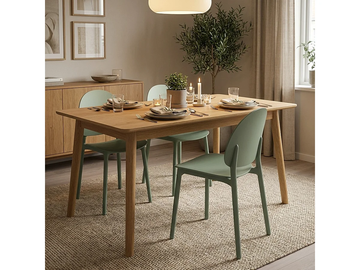 Chaise de cuisine salon et jardin moderne en polypropylène Gladys - Vert foncé
