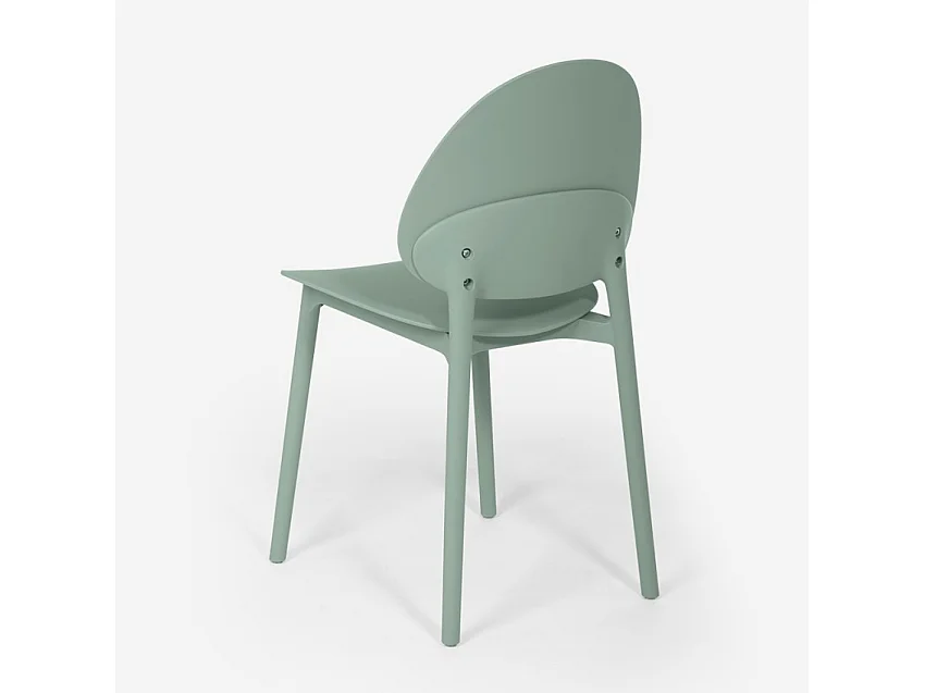 Chaise de cuisine salon et jardin moderne en polypropylène Gladys - Vert foncé