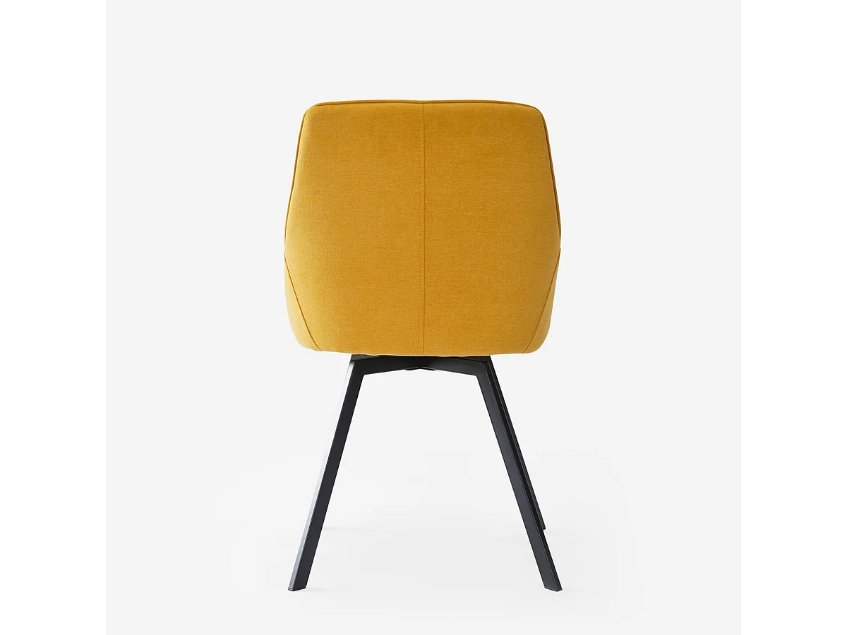 Stuhl drehbar für Esszimmer modernes Design aus Stoff Navya - Gelb