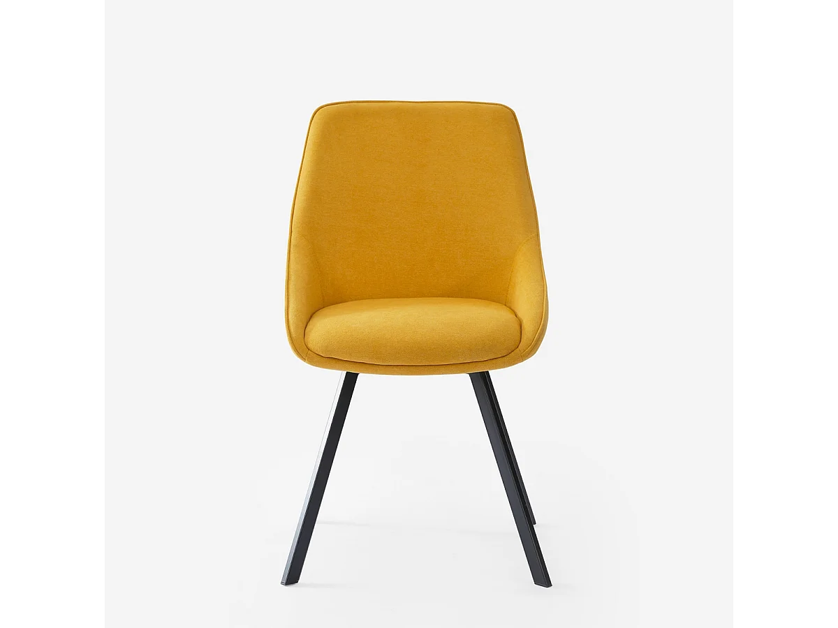 Stuhl drehbar für Esszimmer modernes Design aus Stoff Navya - Gelb