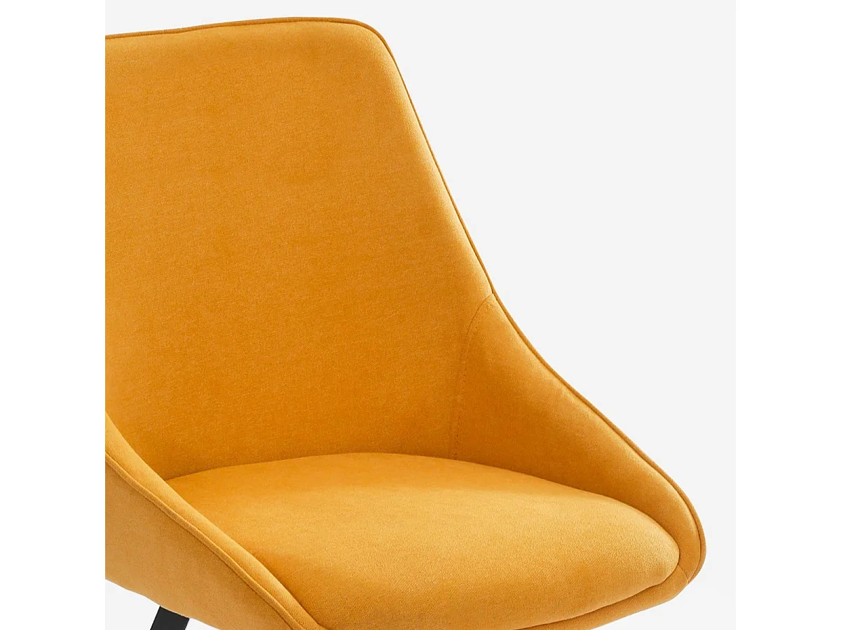 Stuhl drehbar für Esszimmer modernes Design aus Stoff Navya - Gelb