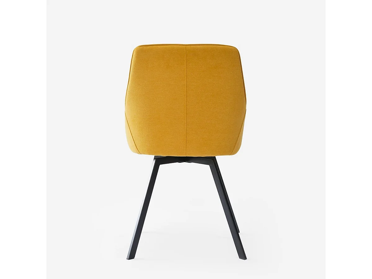Stuhl drehbar für Esszimmer modernes Design aus Stoff Navya - Gelb