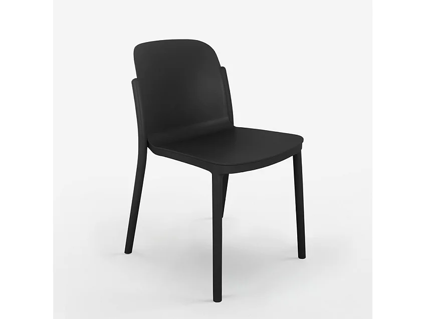 Silla de diseño moderno para cocina comedor restaurante Helene - Negro