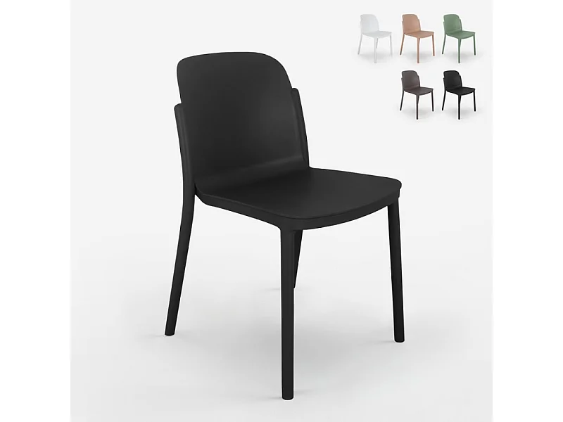 Silla de diseño moderno para cocina comedor restaurante Helene - Negro
