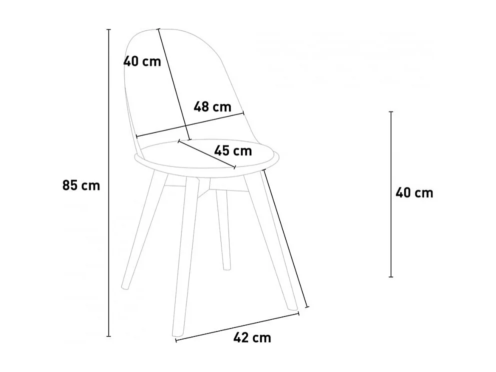 Chaise de cuisine et salle à manger avec coussin design scandinave en bois Bib Nordica - Jaune