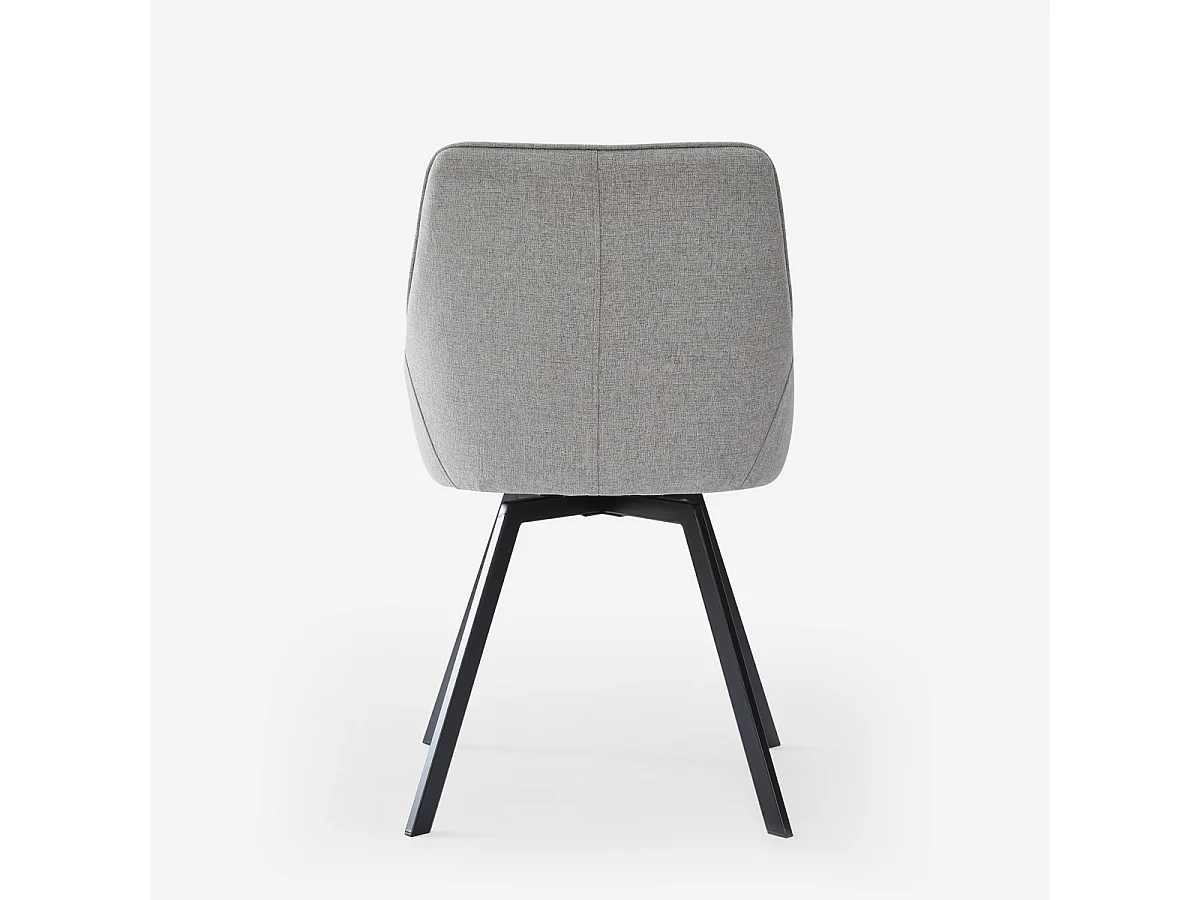 Silla giratoria de tela para salón-comedor de diseño moderno Navya - Gris claro