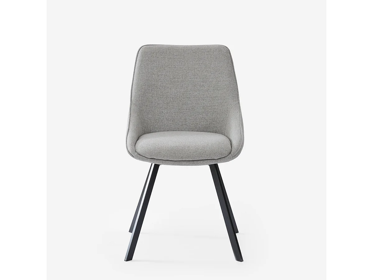 Silla giratoria de tela para salón-comedor de diseño moderno Navya - Gris claro