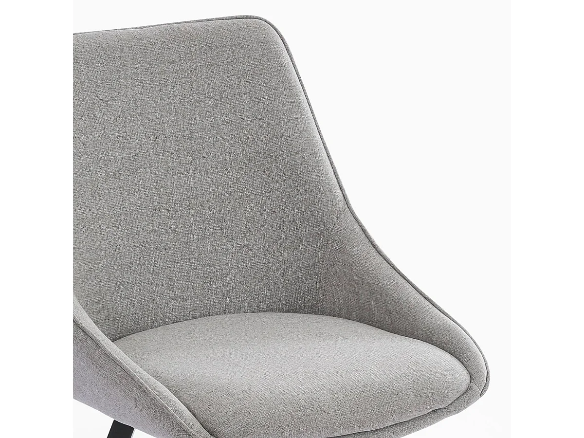 Silla giratoria de tela para salón-comedor de diseño moderno Navya - Gris claro