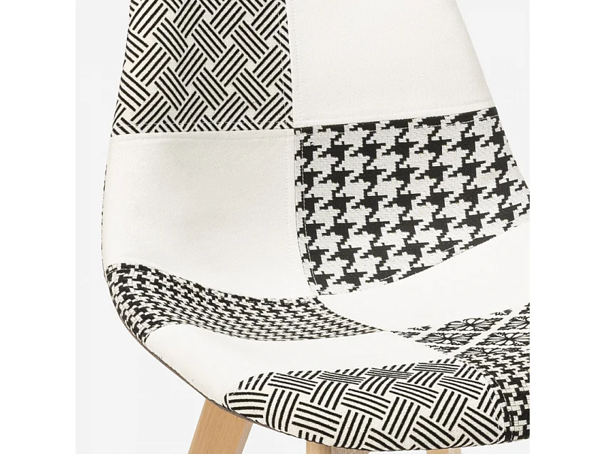 Patchwork Stuhl aus Holz und Stoff für Küche Bar Restaurant Robin - Patchwork 6