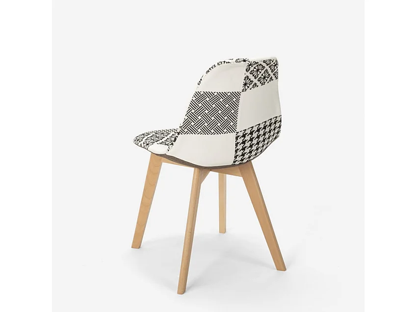 Patchwork Stuhl aus Holz und Stoff für Küche Bar Restaurant Robin - Patchwork 6