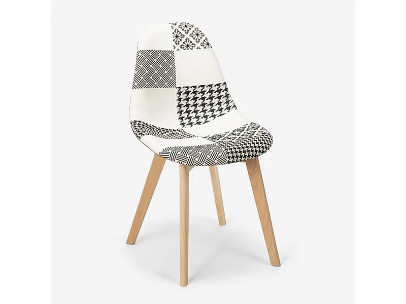Silla de comedor de diseño nórdico patchwork para comedores Robin - Patchwork 6
