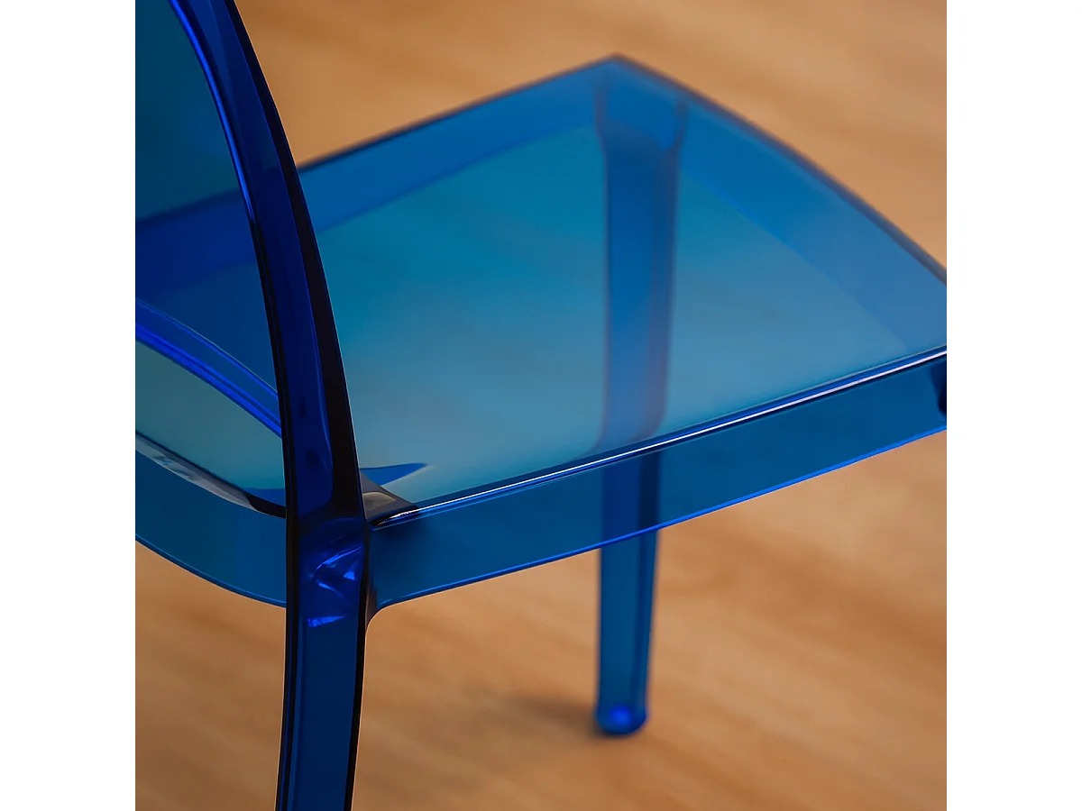B-Side Grand Soleil stapelbare transparente Stühle für Bar, Küchen und Restaurants - Transparent Blau