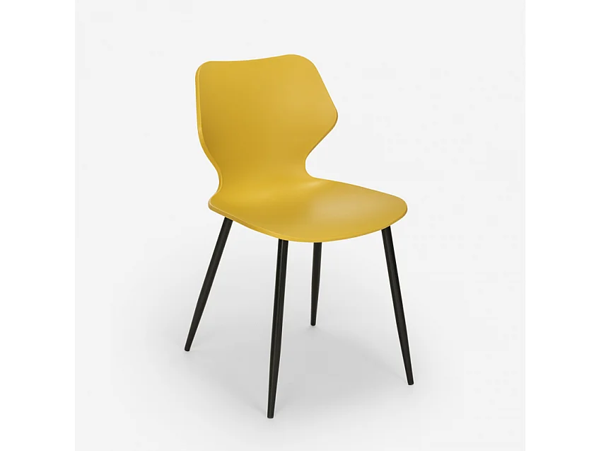 Silla de diseño moderno metal polipropileno restaurante comedor Ladysmith - Amarillo