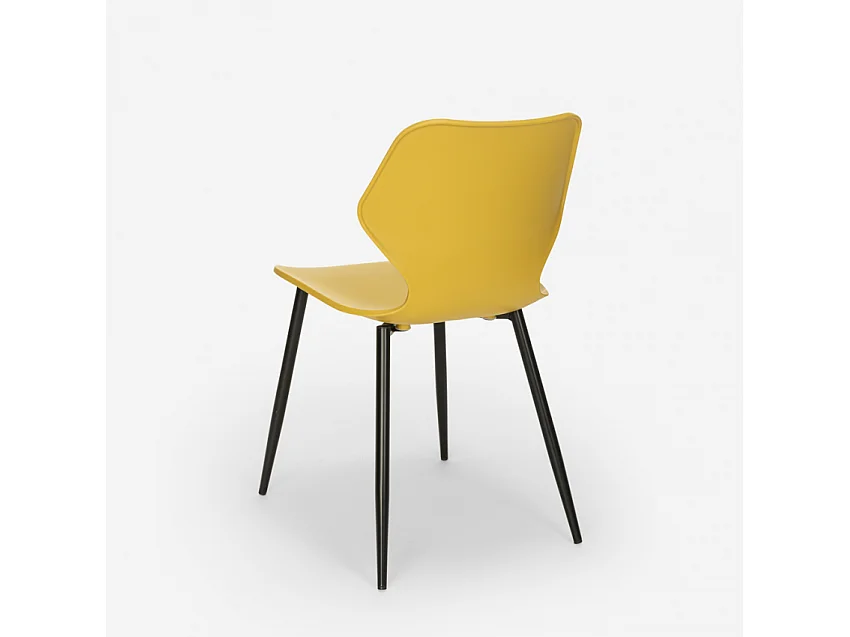 Silla de diseño moderno metal polipropileno restaurante comedor Ladysmith - Amarillo