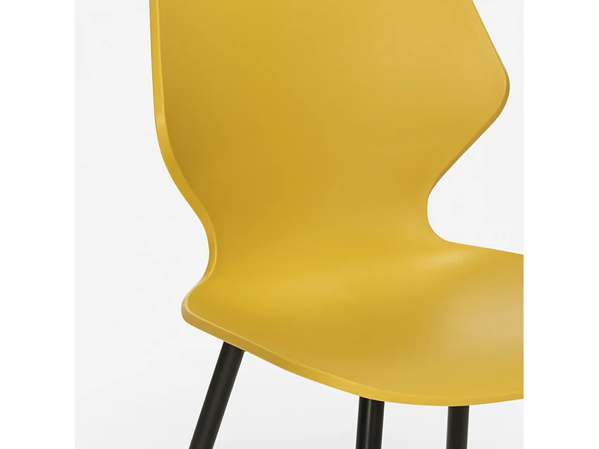 Silla de diseño moderno metal polipropileno restaurante comedor Ladysmith - Amarillo