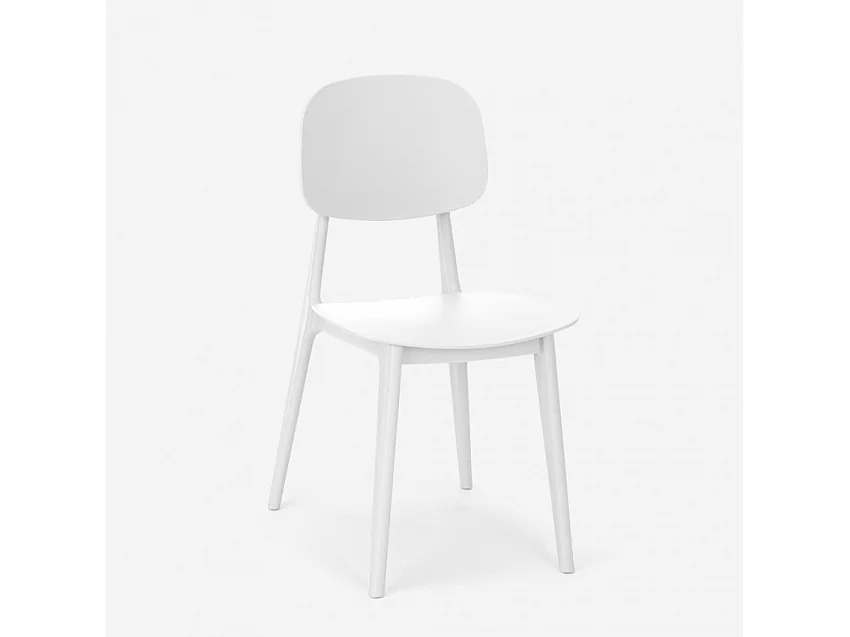 Silla de polipropileno de diseño moderno para cocina, jardín, bar, restaurante Geer - Blanco