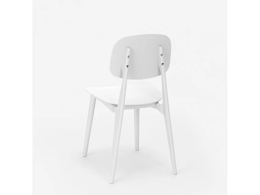 Silla de polipropileno de diseño moderno para cocina, jardín, bar, restaurante Geer - Blanco