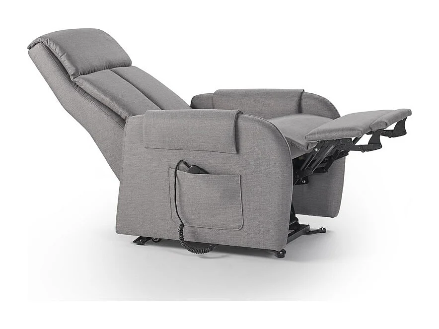 Sillón relax eléctrico 2 motores, función de elevación y reposapiés doble Riviera - Gris