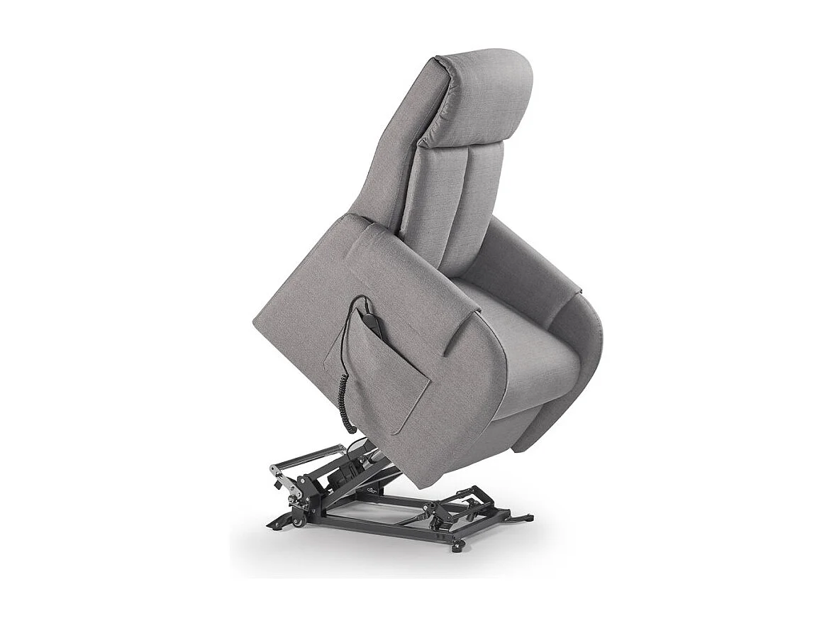 Sillón relax eléctrico 2 motores, función de elevación y reposapiés doble Riviera - Gris