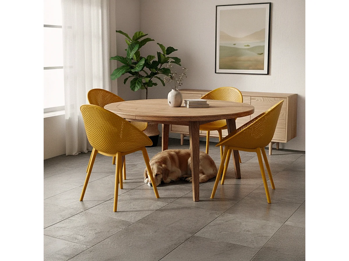 Moderner Stuhl für Esszimmer der Garten, Küche, Außenbereich Arielle - Gelb