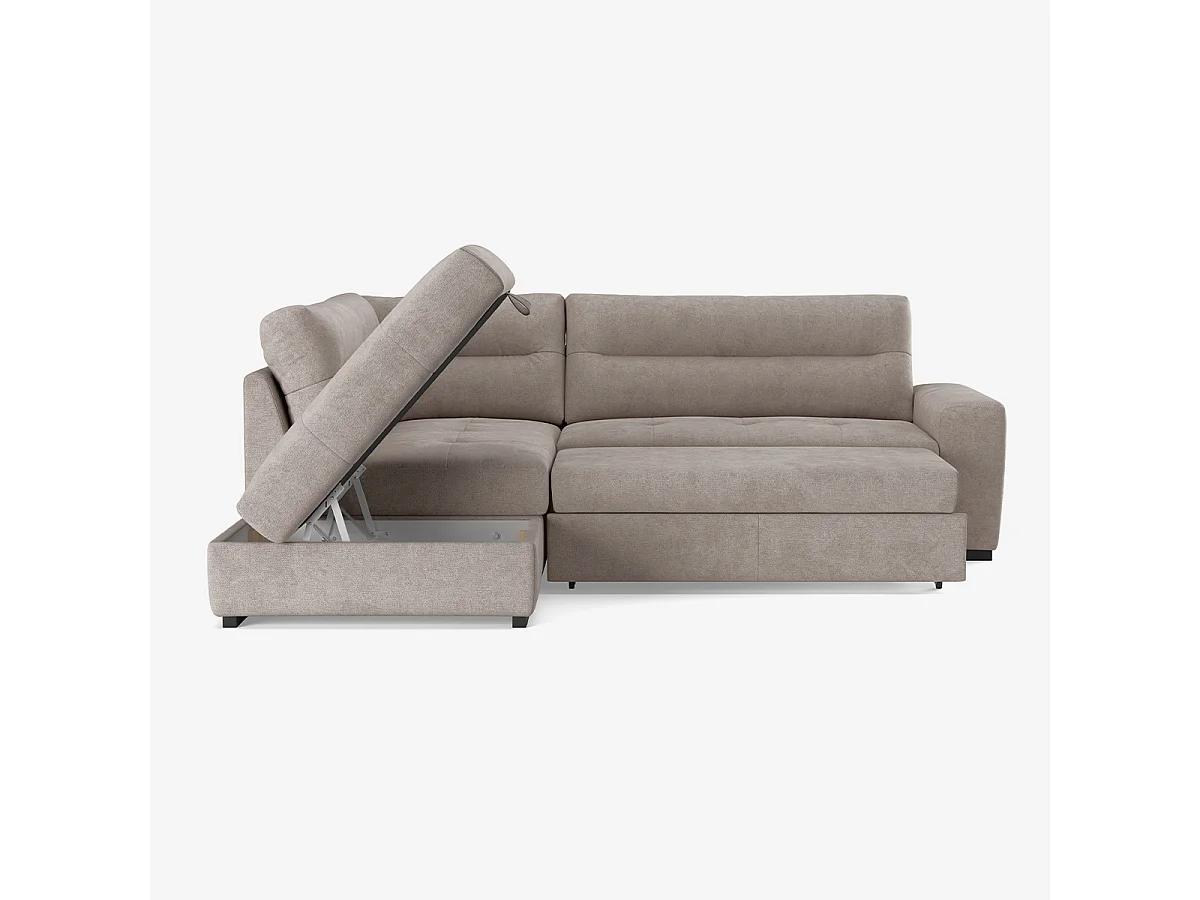 3-Sitzer Schlafsofa aus Stoff mit linker Eckablage Tivra - Grau