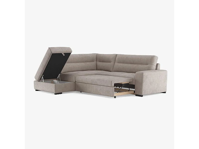 3-Sitzer Schlafsofa aus Stoff mit linker Eckablage Tivra - Grau